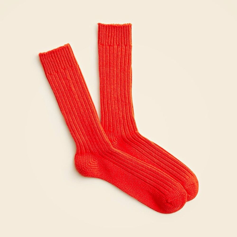 J.crew Ribbed cotton-blend socks Orange 1 Pair One Size